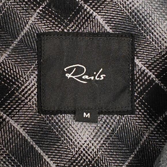 Rails Hunter Plaid Flannel Shirt Sz Medium Charcoal Twilight Rayon Button Front - Picture 3 of 8
